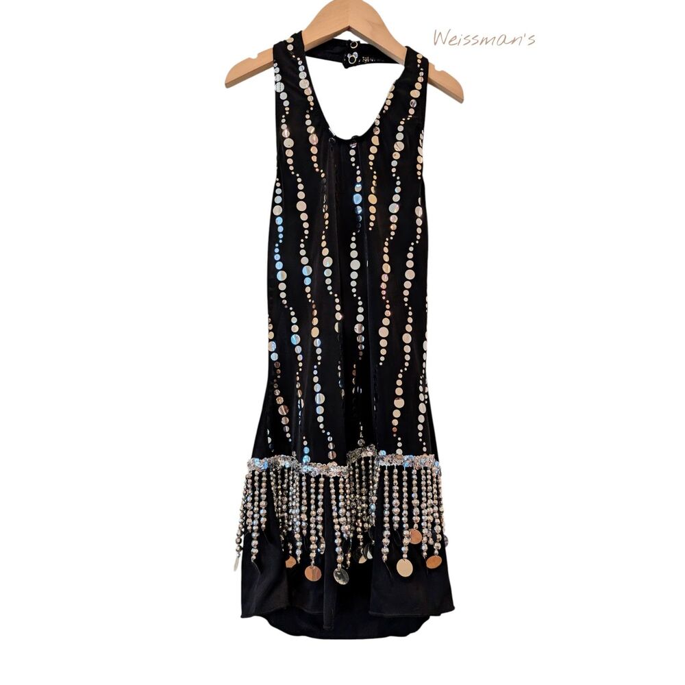 Weissman’s Halter Sequin Fringe Dance Dress Costume Girls Size MC